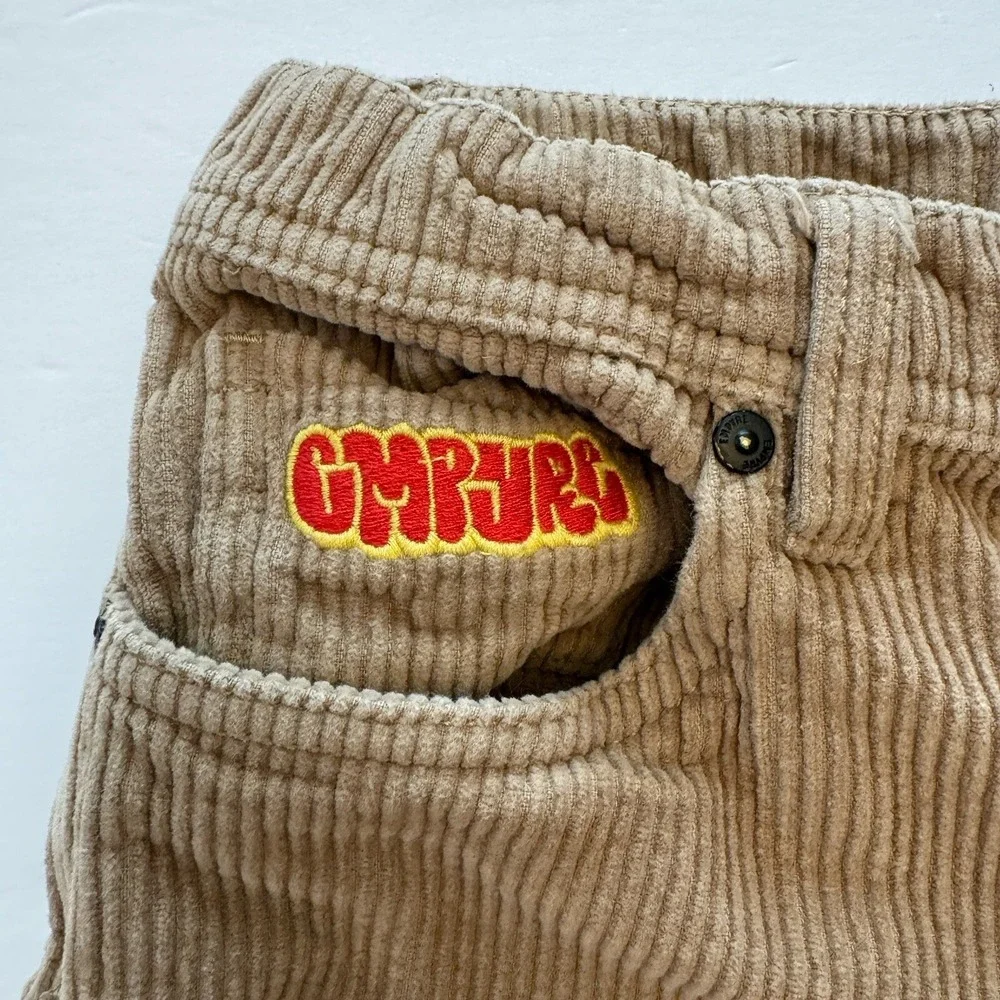 Empyre Size 25 Loose Relaxed Fit Corduroy SK8 Skate Baggy Pants Skater Y2K Brown - Picture 3 of 6